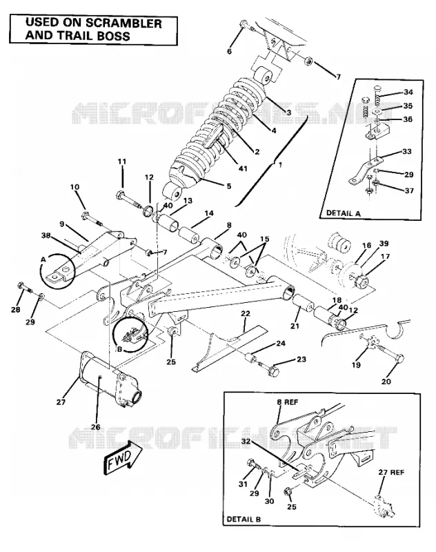 SWING ARM WELDMENT AND AMORTISSEUR ARRIERE ASSEMBLY (4911991199032A)