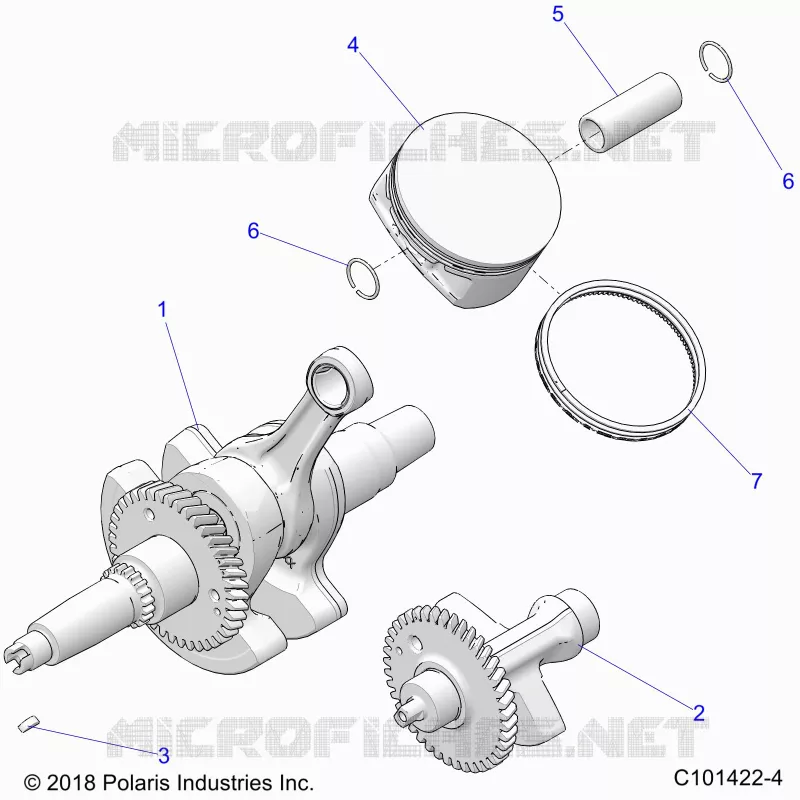 ENGINE, VILEBREQUIN, PISTON AND BALANCE SHAFT