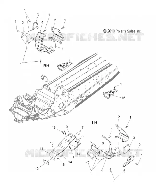 CHASSIS, REPOSE PIEDS AND PROTECTION D'EMBRAYAGE