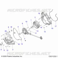 ENGINE, STATOR COVER AND FLYROUE