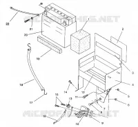 SUPPORT BATTERIE ASSEMBLY 500 EFI / 0930674 and  500 EFI SKS / 0930574 (4922962296028A)