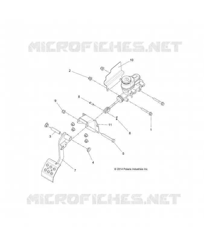 BRAKES, PEDAL AND MAITRE CYLINDRE MOUNTING