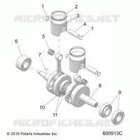 ENGINE, PISTON AND VILEBREQUIN