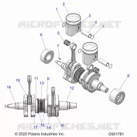 ENGINE, PISTON AND VILEBREQUIN