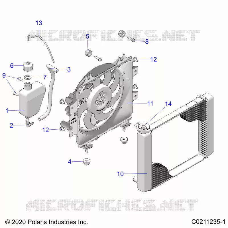 ENGINE, SYSTÃˆME DE REFROIDISSEMENT, RADIATOR, FAN & OVERFLOW BOTTLE