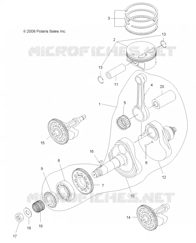 MOTEUR, VILEBREQUIN AND PISTON