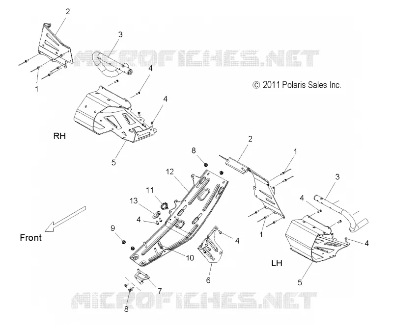 CHASSIS, PROTECTION D'EMBRAYAGE AND REPOSE PIEDS