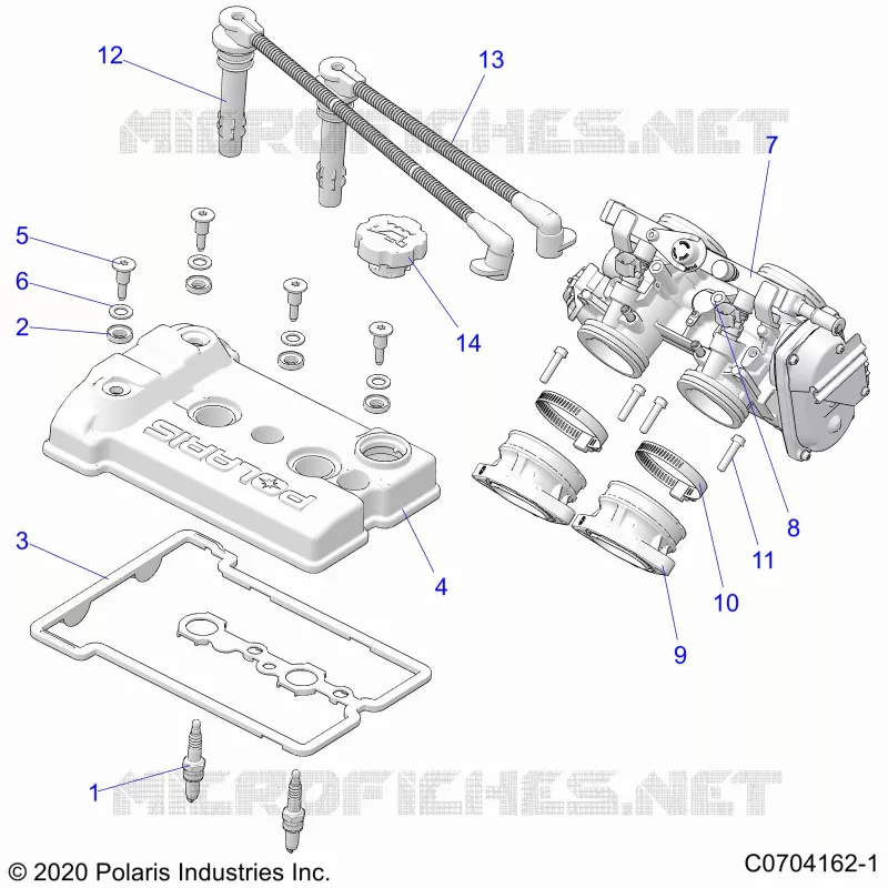 ENGINE, THROTTLE BODY AND COUVERCLE SOUPAPE