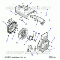 ENGINE, BLOWER HOUSING AND LANCEUR
