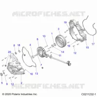 ENGINE, STATOR COVER AND FLYROUE