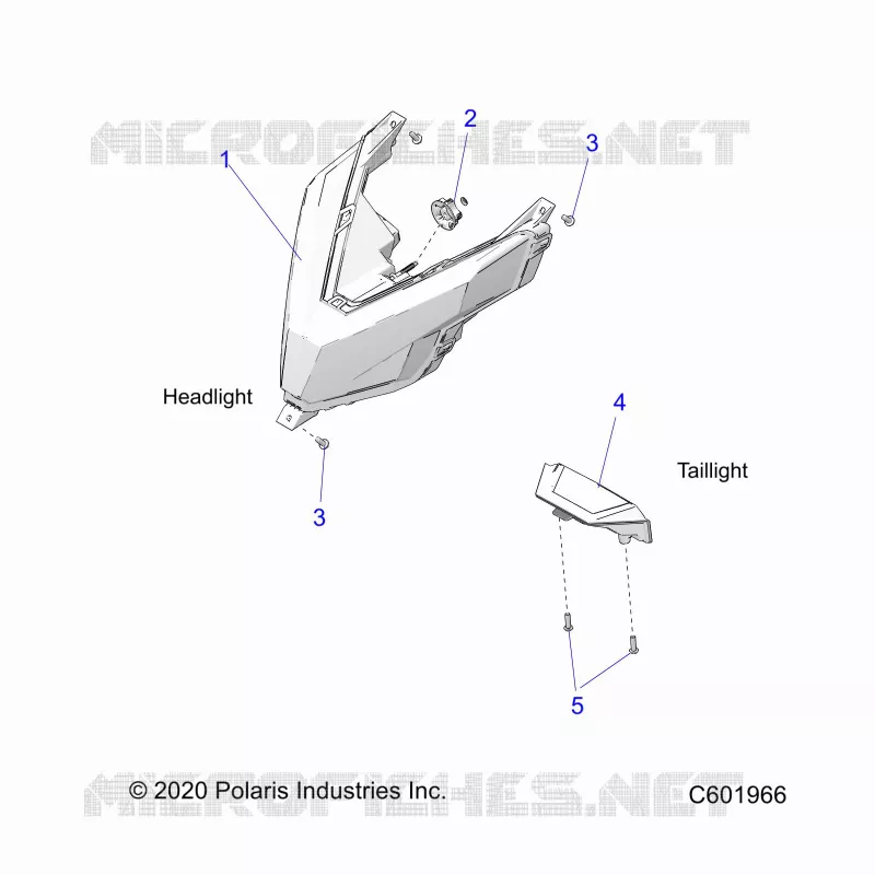 ELECTRICITE, HEADLIGHT AND TAILLIGHT