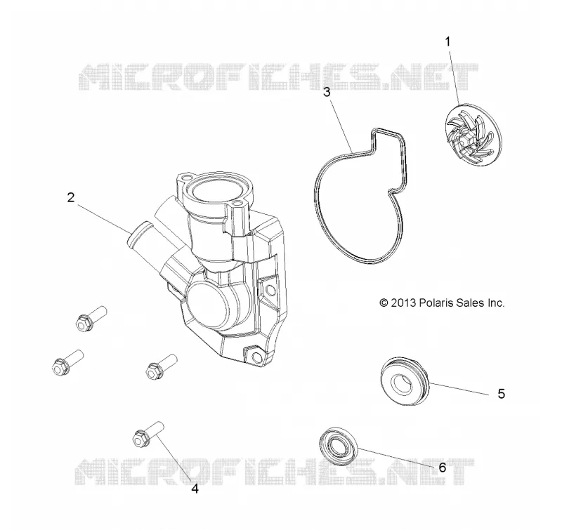 MOTEUR, WATERPUMP IMPELLER AND COVER