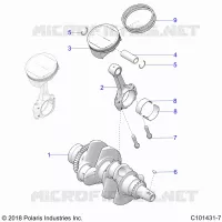 ENGINE, VILEBREQUIN AND PISTON