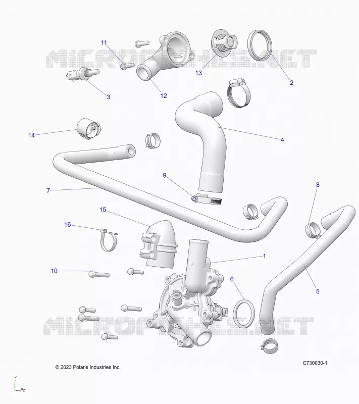 MOTEUR, WATERPUMP AND BYPASS