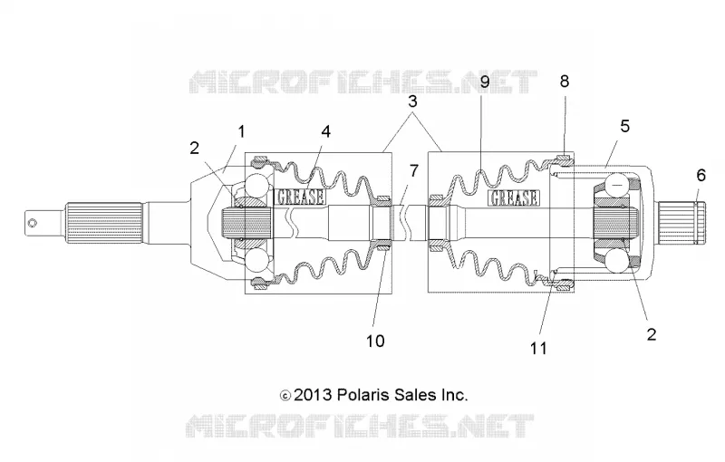 DRIVE TRAIN, TRANSMISSION ARRIERE SHAFT