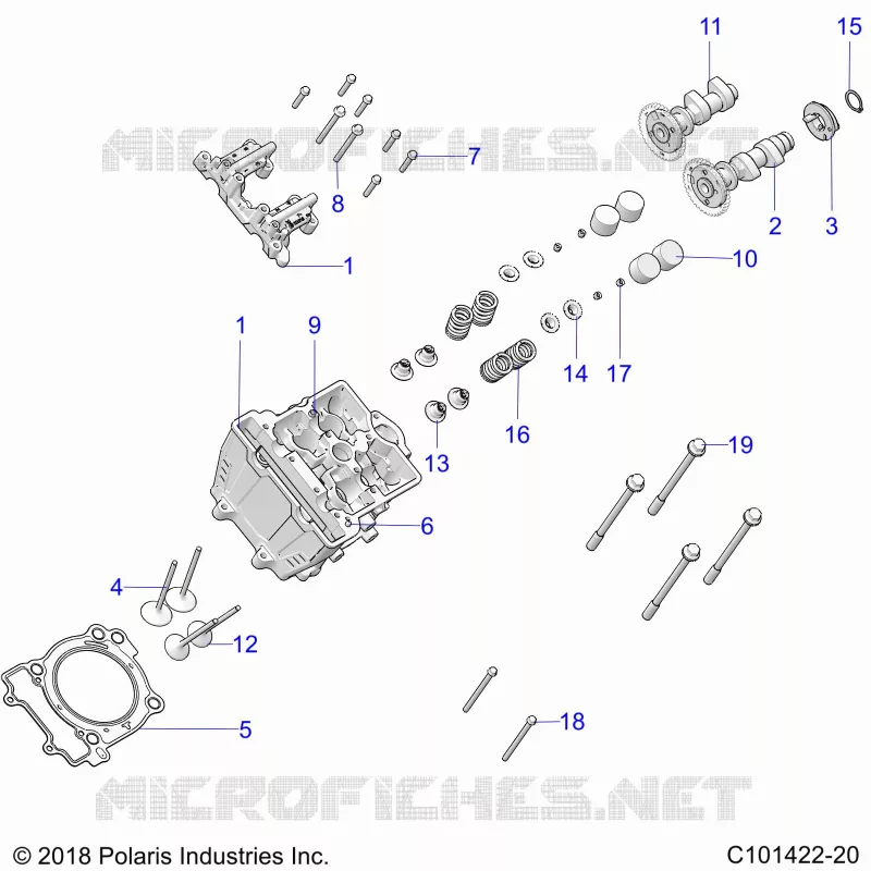 CYLINDRE HEAD, CAMS AND VALVES