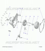ENGINE, STATOR COVER AND FLYROUE