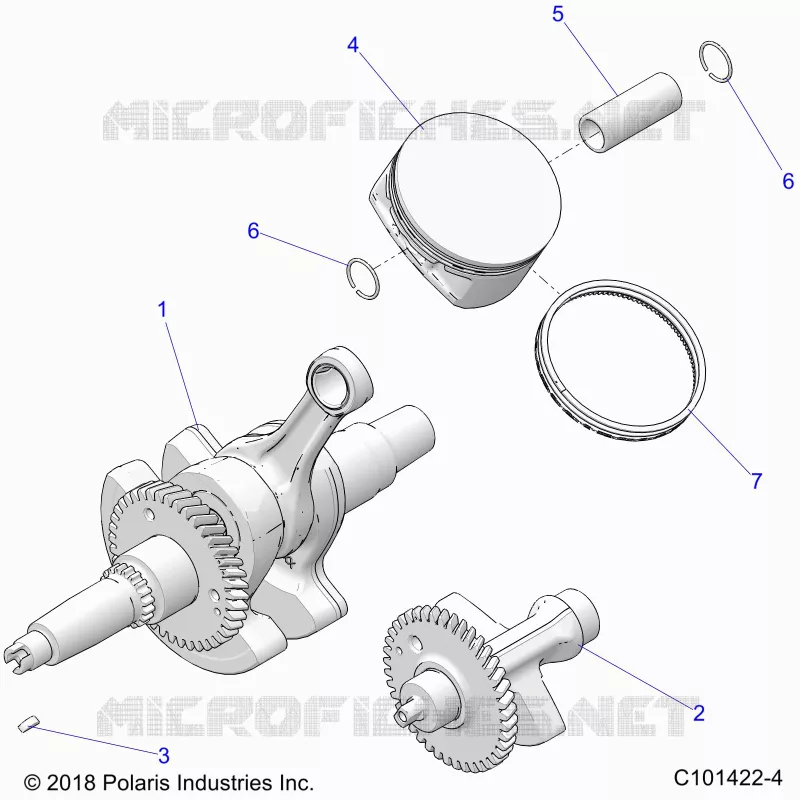 ENGINE, VILEBREQUIN, PISTON AND BALANCE SHAFT