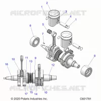 ENGINE, PISTON AND VILEBREQUIN