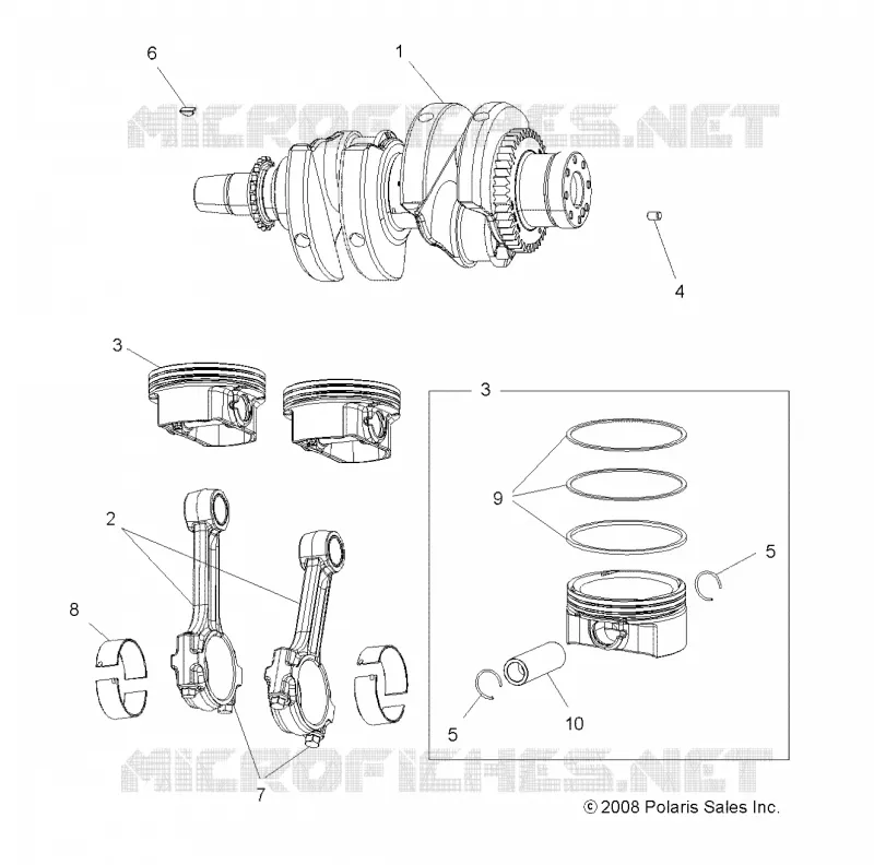 MOTEUR, VILEBREQUIN AND PISTON