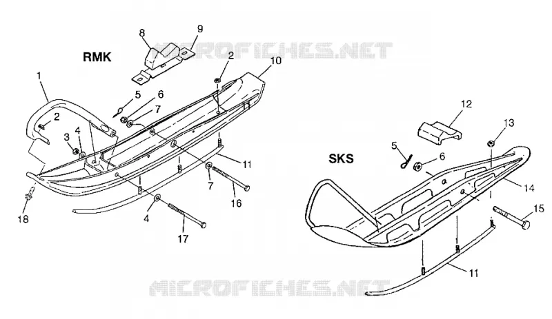 SKI 700 RMK 0970966, 700 SKS 0970566, AND EUROPEAN 700 SKS E970566 (4938573857B003)
