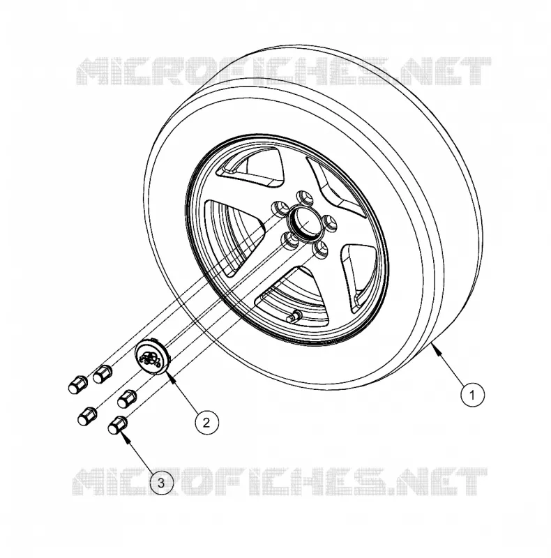ROUES, OPTIONS, ROUE, 14 INCH POLISHED ALUMINUM 5 BOLT