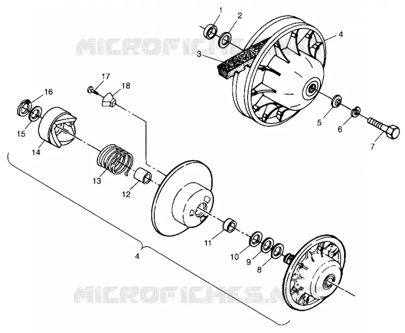 EMBRAYAGE DE TRANSMISSION SCRAMBLER 400 W98BC38C (4947254725B014)