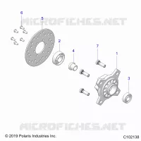 ROUES, FRONT HUB AND BRAKE DISK