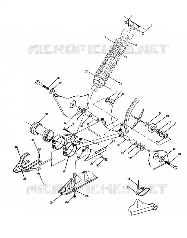 BRAS OSCILLANT WELDMENT/AMORTISSEUR ARRIERE ASM. 250 2X4