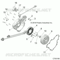 ENGINE, STATOR AND VOLANT MOTEUR