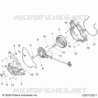 ENGINE, STATOR COVER AND FLYROUE