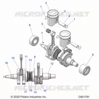 ENGINE, PISTON AND VILEBREQUIN