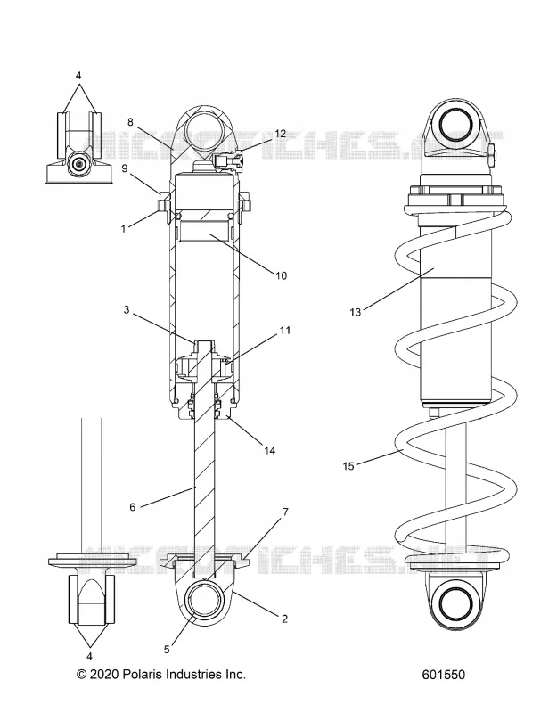 SUSPENSION, AMORTISSEUR AVANT TRACK (CLEAR COIL OVER)