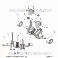 ENGINE, PISTON AND VILEBREQUIN