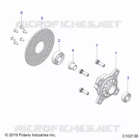 ROUES, FRONT HUB AND BRAKE DISK