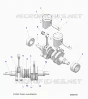 ENGINE, PISTON AND VILEBREQUIN