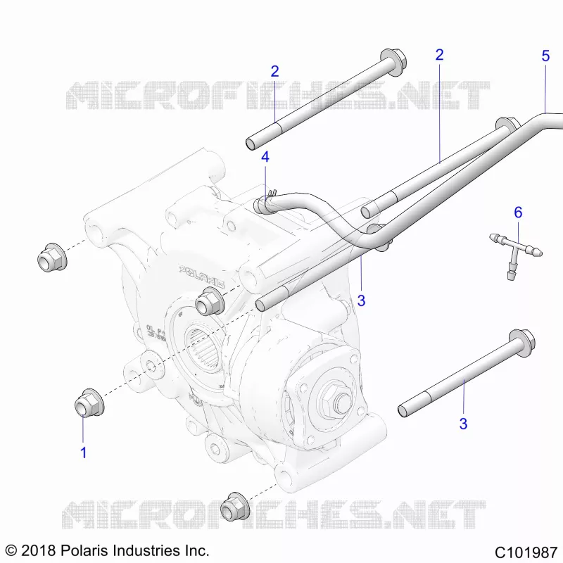 SYSTÃˆME DE TRANSMISSION, REAR GEARCASE, MOUNTING