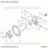 SUSPENSION ARRIERE HUBS, CARRIER AND BRAKE DISC