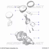 ENGINE, VILEBREQUIN AND PISTON