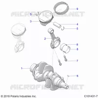 ENGINE, VILEBREQUIN AND PISTON