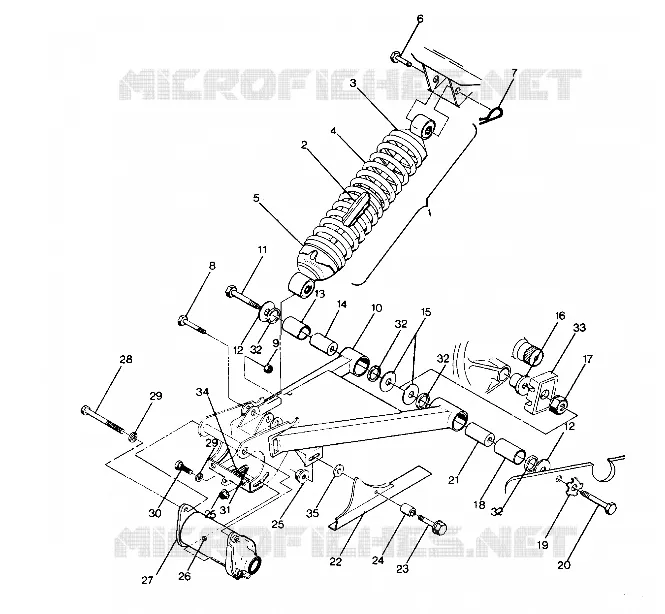 SWING ARM WELDMENT AND AMORTISSEUR ARRIERE ASSEMBLY (4913501350021A)