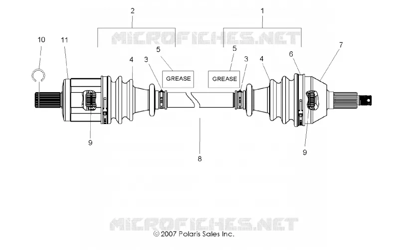 SYSTÈME DE TRANSMISSION, FRONT HALF SHAFT