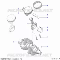 ENGINE, VILEBREQUIN AND PISTON