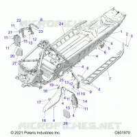 CHASSIS, PROTECTION D'EMBRAYAGE, FOOTRESTS, AND RUNNING BOARDS
