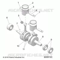 ENGINE, PISTON AND VILEBREQUIN