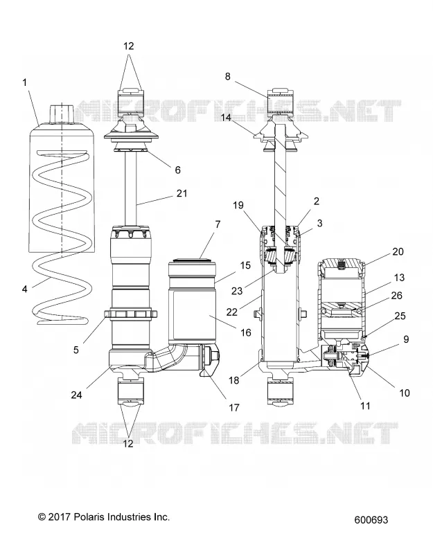 SUSPENSION, AMORTISSEUR AVANT TRACK (ADVENTURE, XC)