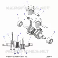ENGINE, PISTON AND VILEBREQUIN