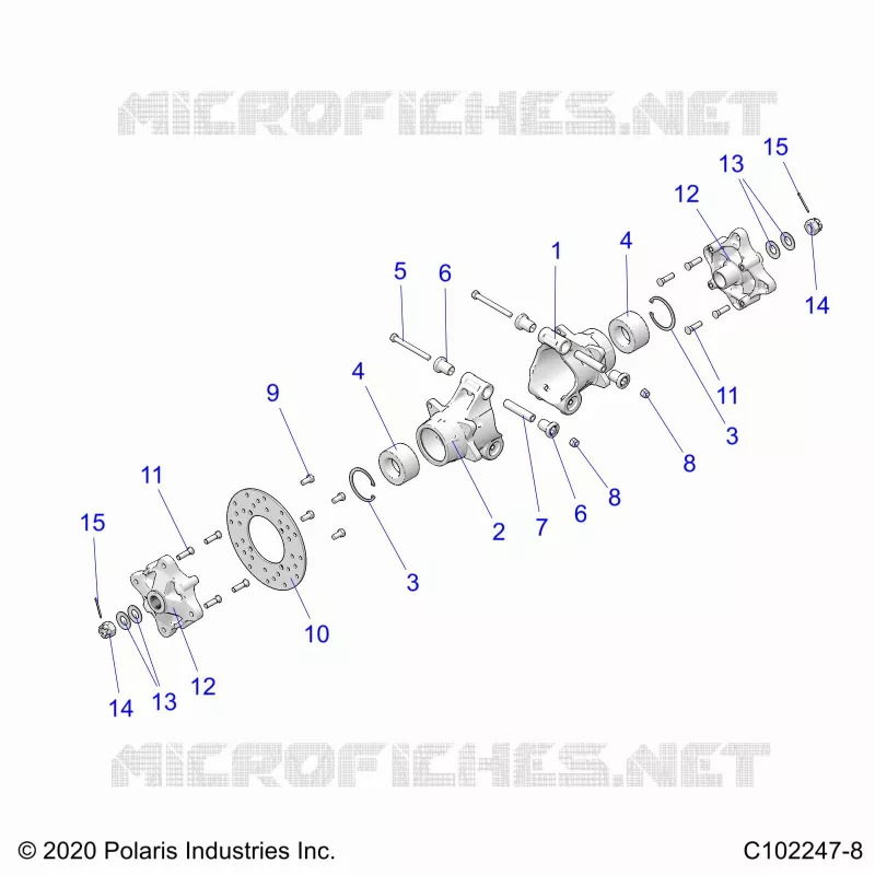 SUSPENSION ARRIERE HUBS, CARRIER AND BRAKE DISC