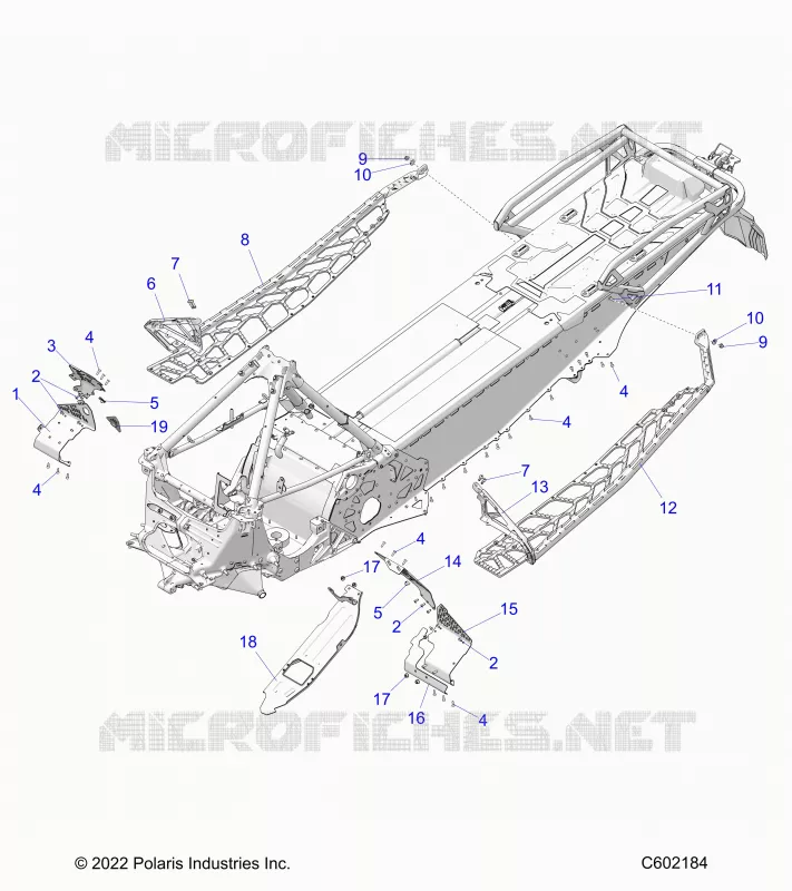 CHASSIS, PROTECTION D'EMBRAYAGE, FOOTRESTS, AND RUNNINGBOARDS