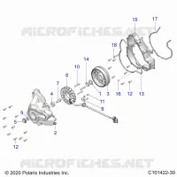ENGINE, STATOR COVER AND FLYROUE